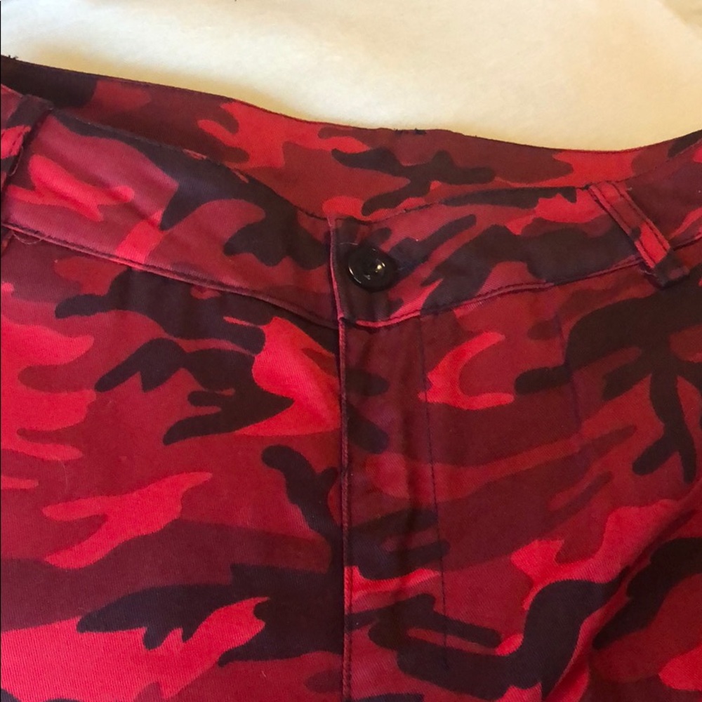 Red camp cargo pants